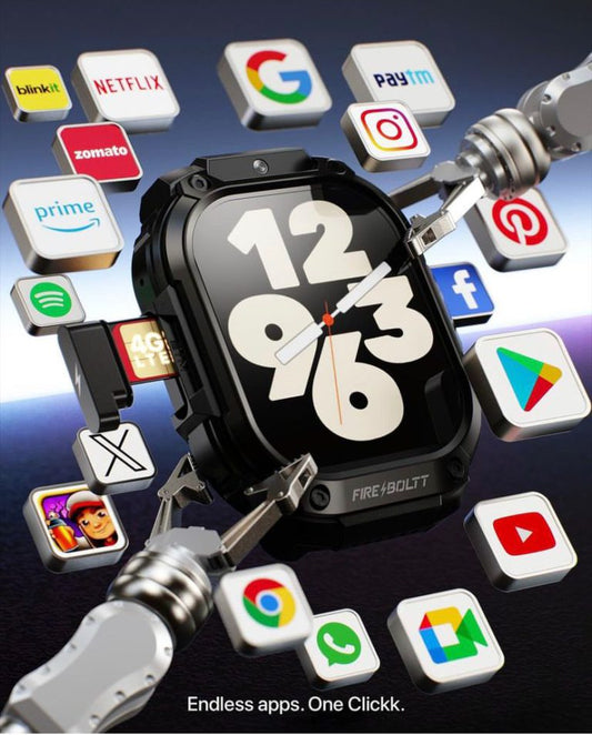Fire-Boltt Clickk 4g Smart Watch 4/64gb (4g-5g nano sim support)